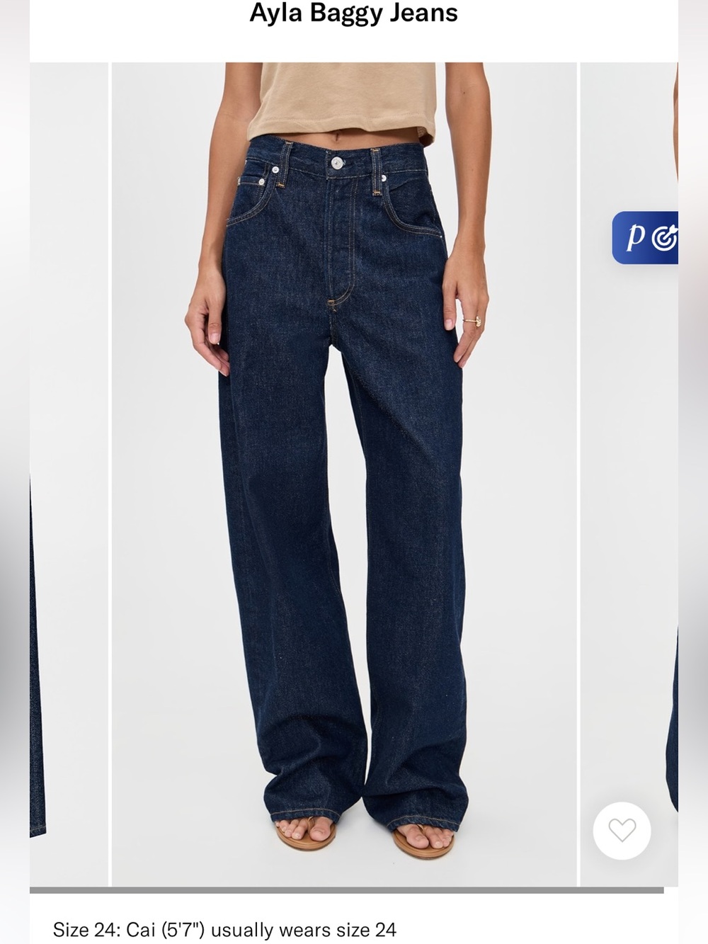 Citizens Of Humanity Dark Indigo Ayla Baggy Wide-Leg Jeans